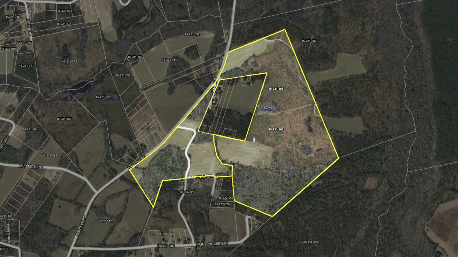Approximate boundary of Blakely Plantation